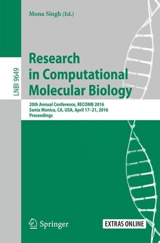 Research in Computational Molecular Biology 20th Annual Conference, RECOMB 2016, Santa Monica, CA, USA, April 17-21, 2016, Proceedings