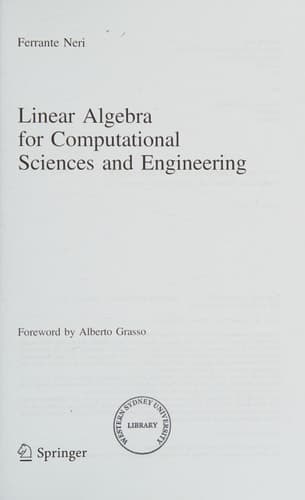 Linear Algebra for Computational Sciences and Engineering