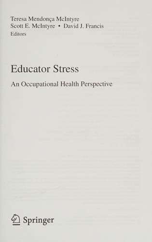 Educator Stress An Occupational Health Perspective