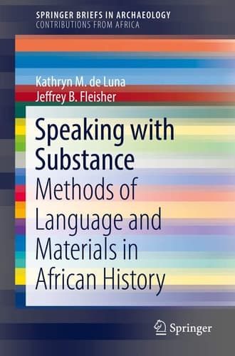 Speaking with Substance Methods of Language and Materials in African History