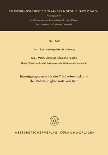Beweisprogramme für die Prädikatenlogik und der Vollständigkeitssatz von Beth