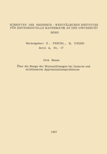 Über die Menge der Minimallösungen bei linearen und nichtlinearen Approximationsproblemen (German Edition)
