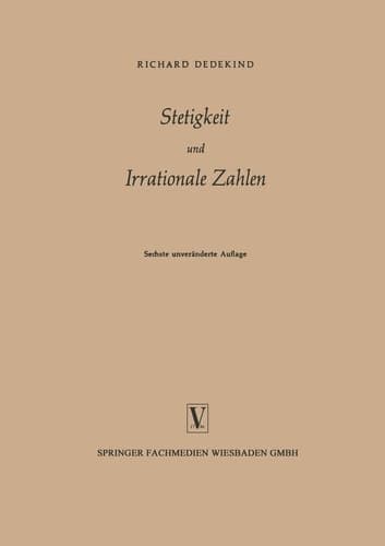 Stetigkeit und Irrationale Zahlen (German Edition)