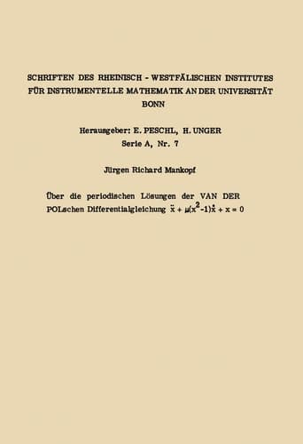 Über die periodischen Lösungen der van der Polschen Differentialgleichung x.. + μ(x2 -1) x. + x = 0