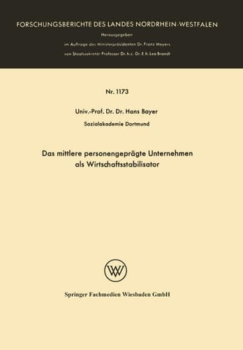 Das mittlere personengeprägte Unternehmen als Wirtschaftsstabilisator