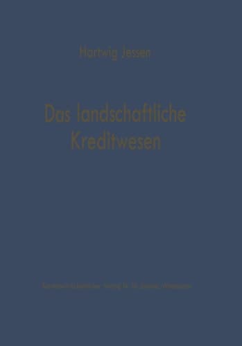 Das landschaftliche Kreditwesen (German Edition)