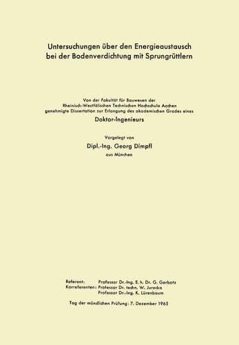 Untersuchungen über den Energieaustausch bei der Bodenverdichtung mit Sprungrüttlern
