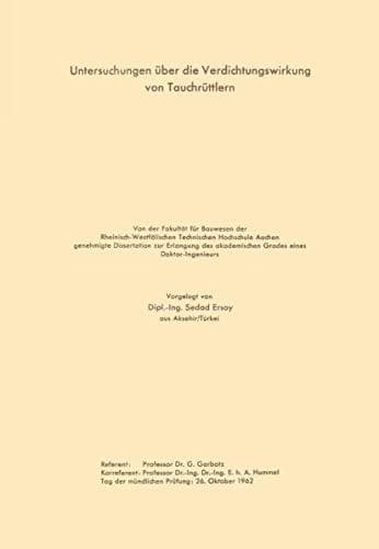Untersuchungen über die Verdichtungswirkung von Tauchrüttlern