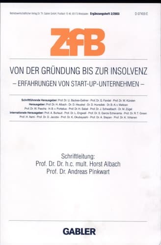 Von der Gründung bis zur Insolvenz Erfahrungen von Start-Up-Unternehmen