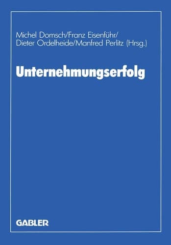 Unternehmungserfolg Planung — Ermittlung — Kontrolle