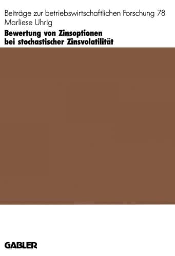 Bewertung von Zinsoptionen bei stochastischer Zinsvolatilität Ein Inversionsansatz