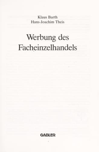 Werbung des Facheinzelhandels