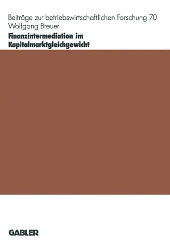 Finanzintermediation im Kapitalmarktgleichgewicht