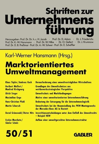 Marktorientiertes Umweltmanagement (Schriften zur Unternehmensführung) (German Edition)