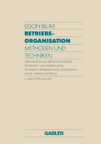 Betriebsorganisation Methoden und Techniken