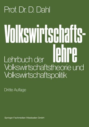 Volkswirtschaftslehre Lehrbuch der Volkswirtschaftstheorie und Volkswirtschaftspolitik