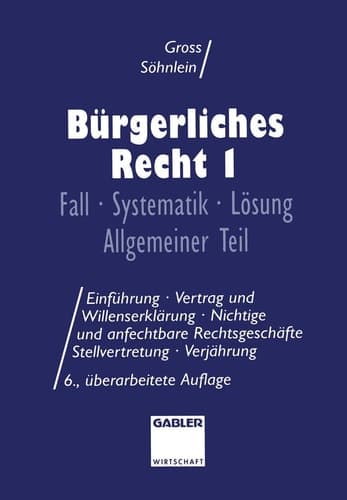 Bürgerliches Recht I Fall · Systematik · Lösung Allgemeiner Teil