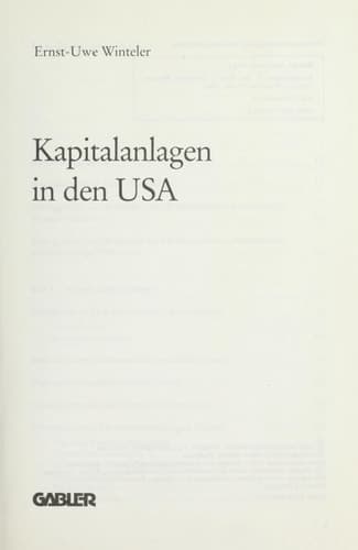Kapitalanlagen in den USA