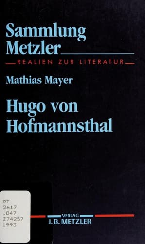 Hugo von Hofmannsthal (Sammlung Metzler) (German Edition)