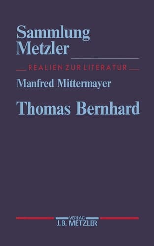 Thomas Bernhard (Sammlung Metzler) (German Edition)