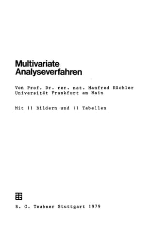 Multivariate Analyseverfahren