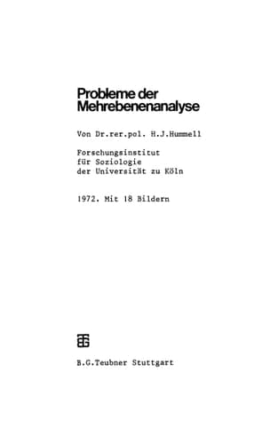 Probleme der Mehrebenenanalyse (Studienskripten zur Soziologie, 39) (German Edition)