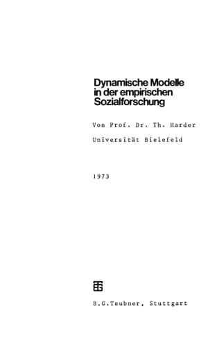 Dynamische Modelle in der empirischen Sozialforschung