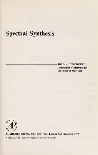 Spectral Synthesis (German Edition)