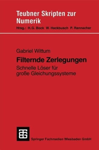 Filternde Zerlegungen: Schnelle Löser für große Gleichungssysteme (Teubner Skripten zur Numerik) (German Edition)