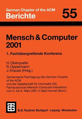 Mensch & Computer 2001 1. Fachübergreifende Konferenz