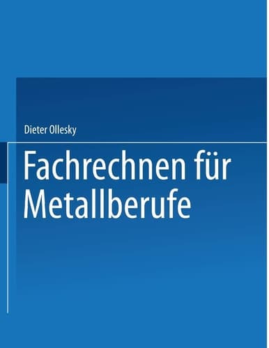 Fachrechnen für Metallberufe