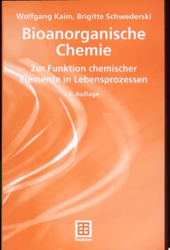 Bioanorganische Chemie Zur Funktion chemischer Elemente in Lebensprozessen