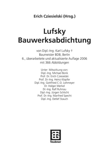 Lufsky, Bauwerksabdichtung