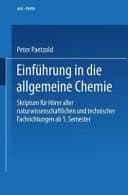 Einführung in die allgemeine Chemie Skriptum für Hörer aller naturwissenschaftlichen und technischen Fachrichtungen ab 1. Semester