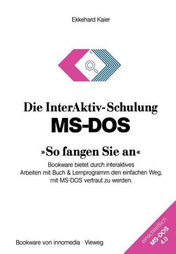 Die InterAktiv-Schulung MS-DOS »So fangen Sie an« Bookware bietet durch interaktives Arbeiten mit Buch & Lernprogramm den einfachen Weg, mit MS-DOS vertraut zu werden