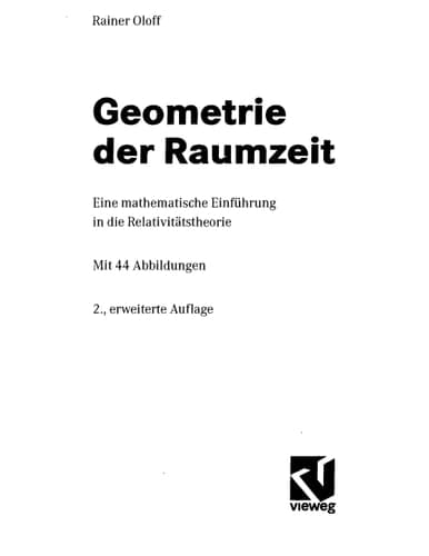 Geometrie der Raumzeit eine mathematische Einführung in die Relativitätstheorie
