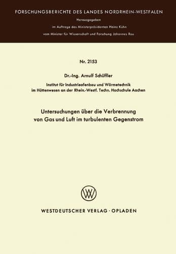 Untersuchungen über die Verbrennung von Gas und Luft im turbulenten Gegenstrom