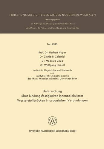 Untersuchung über Bindungsfestigkeiten innermolekularer Wasserstoffbrücken in organischen Verbindungen