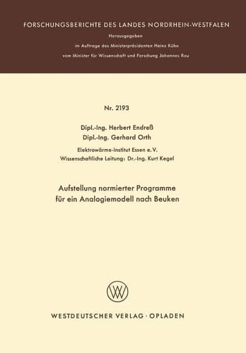 Aufstellung normierter Programme für ein Analogiemodell nach Beuken