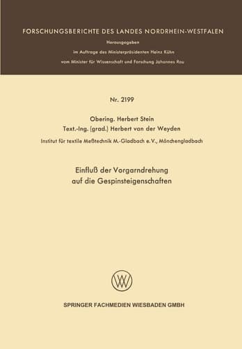 Einfluß der Vorgarndrehung auf die Gespinsteigenschaften