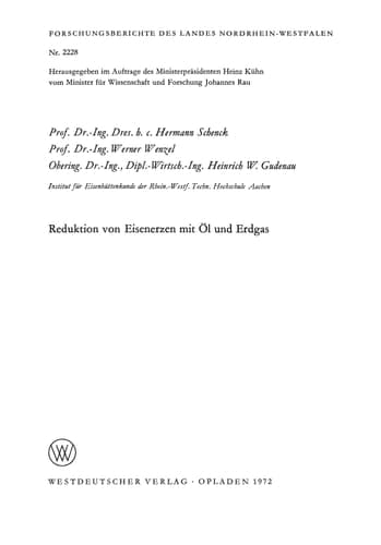 Reduktion von Eisenerzen mit Öl und Erdgas