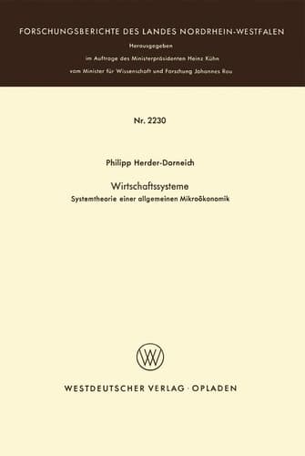 Wirtschaftssysteme Systemtheorie einer allgemeinen Mikroökonomik