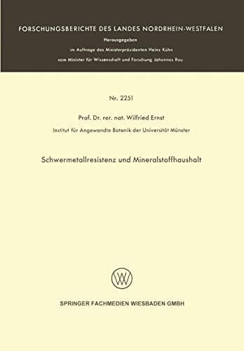 Schwermetallresistenz und Mineralstoffhaushalt
