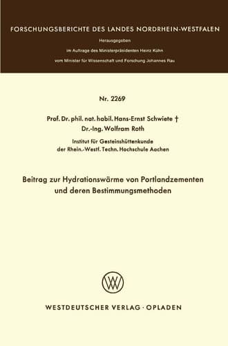 Beitrag zur Hydrationswärme von Portlandzementen und deren Bestimmungsmethoden