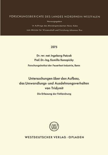 Untersuchungen über den Aufbau, das Umwandlungs- und Ausdehnungsverhalten von Tridymit Die Erfassung der Fehlordnung