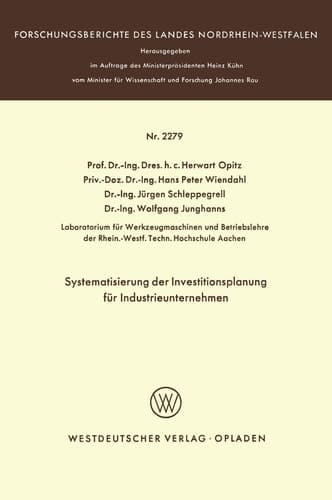 Systematisierung der Investitionsplanung für Industrieunternehmen
