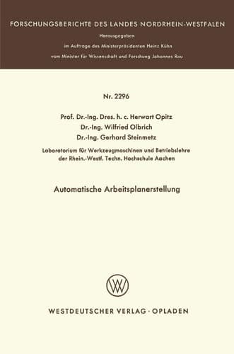 Automatische Arbeitsplanerstellung
