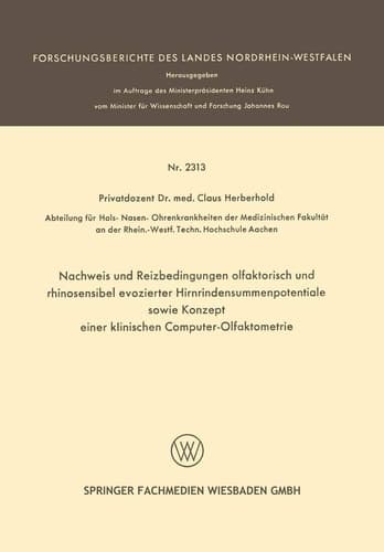 Nachweis und Reizbedingungen olfaktorisch und rhinosensibel evozierter Hirnrindensummenpotentiale sowie Konzept einer klinischen Computer-Olfaktometrie