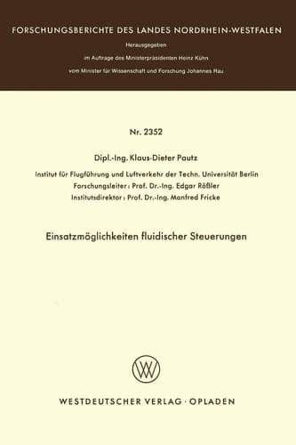 Einsatzmöglichkeiten fluidischer Steuerungen