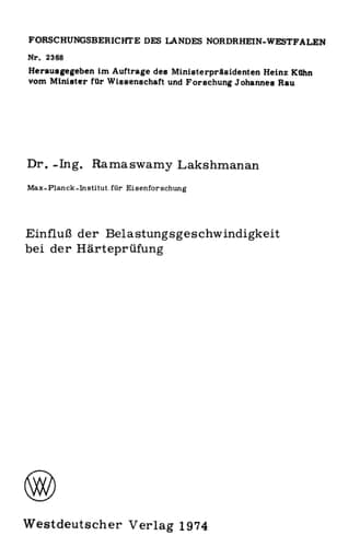 Einfluß der Belastungsgeschwindigkeit bei der Härteprüfung